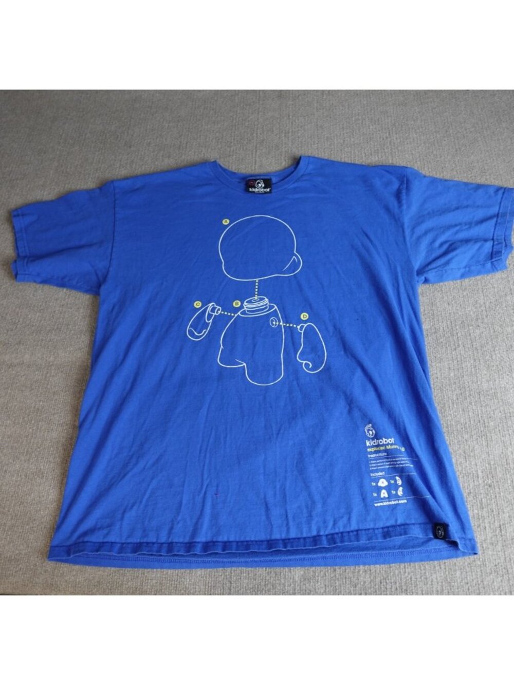 Kidrobot Shirt XL Blue Exploded Munny Double Sided